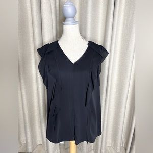 Ellie Tahari black sleeveless v-neck top. EUC sz M